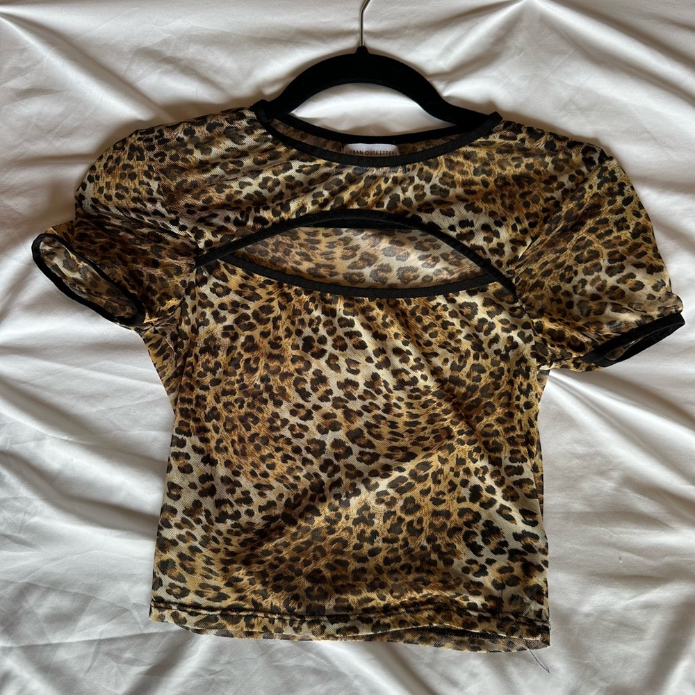 Urban outfitters mesh/see-through chetta print top